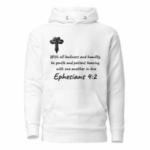 Light Over Darkness Essential White Hoodie